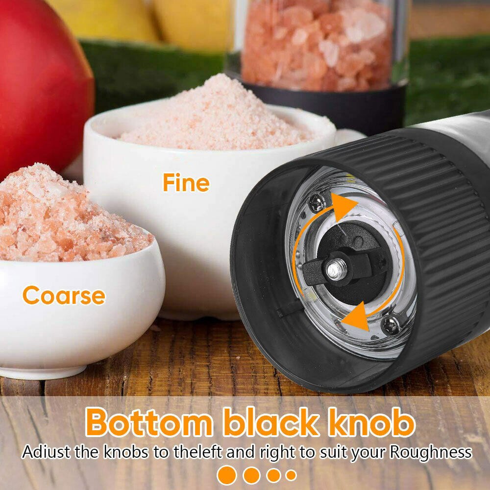 2pcs Electric Pepper Grinder Adjustable Electric Salt And Pepper Grinders Battery Operated Mills Grinder Great