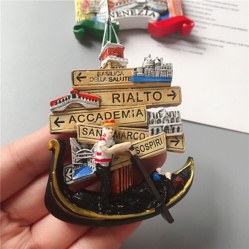 European Souvenir Refrigerator Magnets Milan, Venice, Italy European Stereo Resin Magnet Home Decor: B