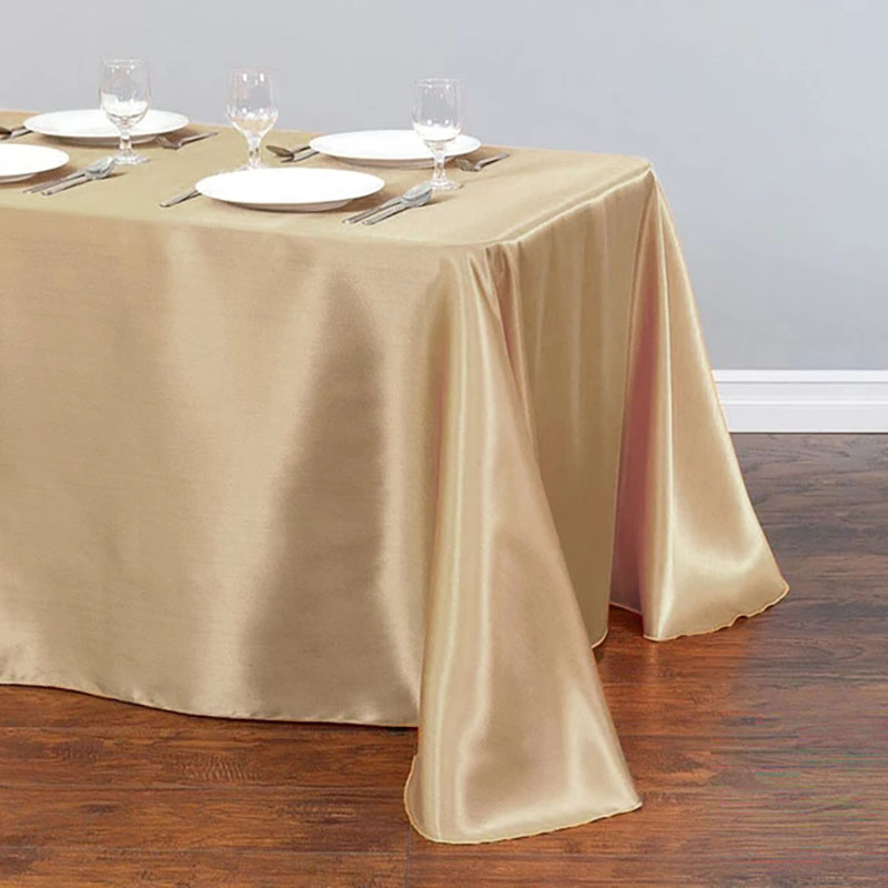 145X275 Bruiloft Tafelkleed Rechthoekig Satijnen Tafelkleed Zwart Overlay Cover Champagne Tafelkleed Feest Diner Decorati: Champagne / 80*120cm