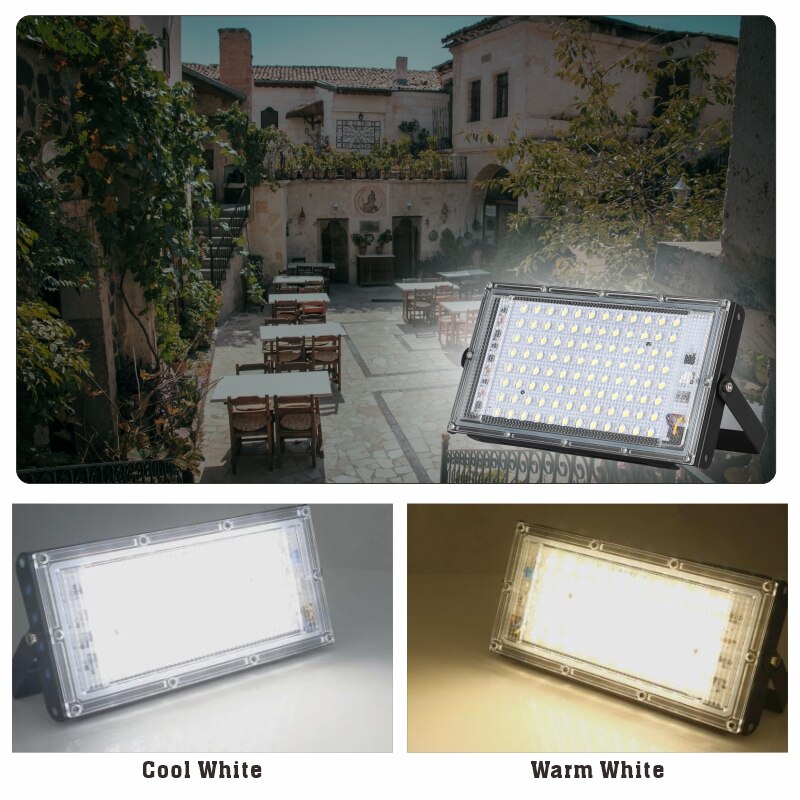 Led spotlight  ac220v utomhus strålkastare spotlight  ip65 vattentät 30w 50w 100w led gatlykta landskapsljus