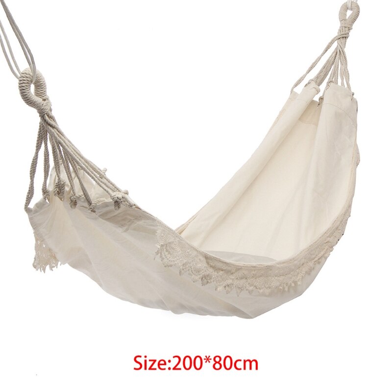 Outdoor Camping Hammock Swing Portable Hanging Chair Pure White Romantic Lace Fo D0AD