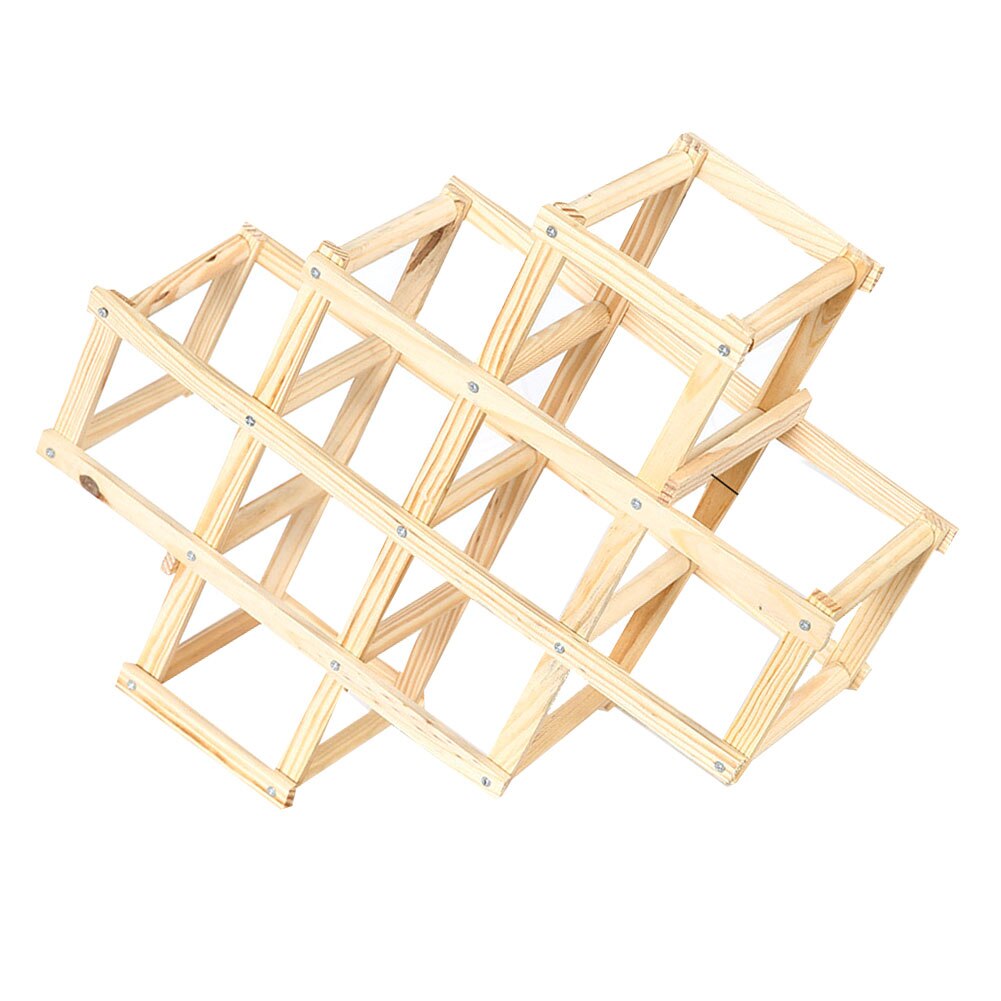 Estantes plegables de madera para vino, soportes de armario para botellas, estante de madera, organizador de almacenamiento para vitrina retro: 10bottles-Original