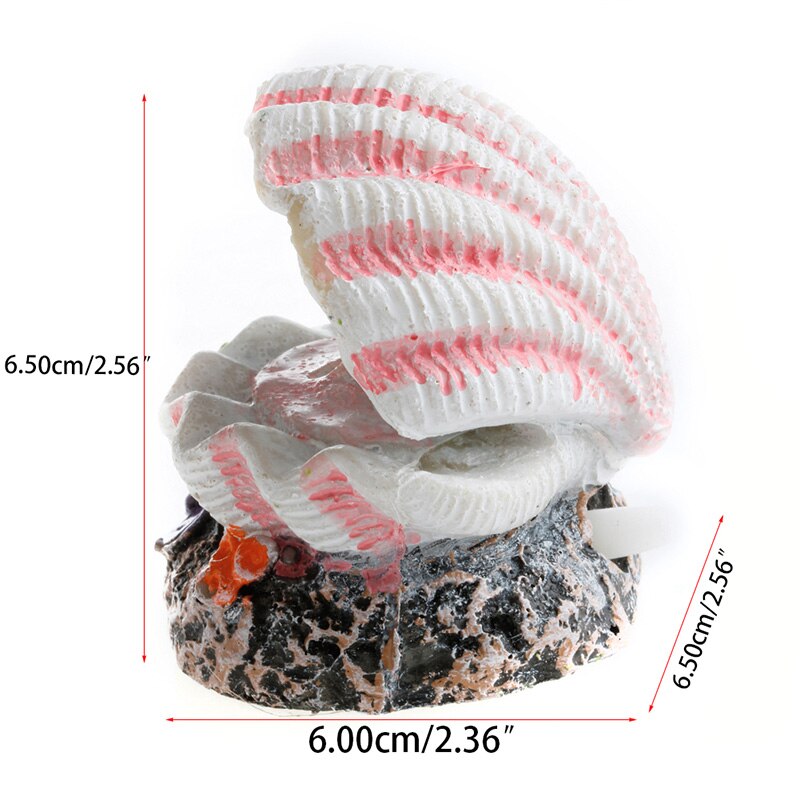 Shell Pearl &amp; Air Stone Aquarium Fish Tank Bubbler Shell Bubbling Ornament Decor