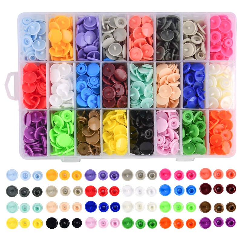Pinces à pression pour T3 T5 T8 Kam | Pinces à boutons attaches à pression 24 boîtes 360 ensembles T5 résine plastique