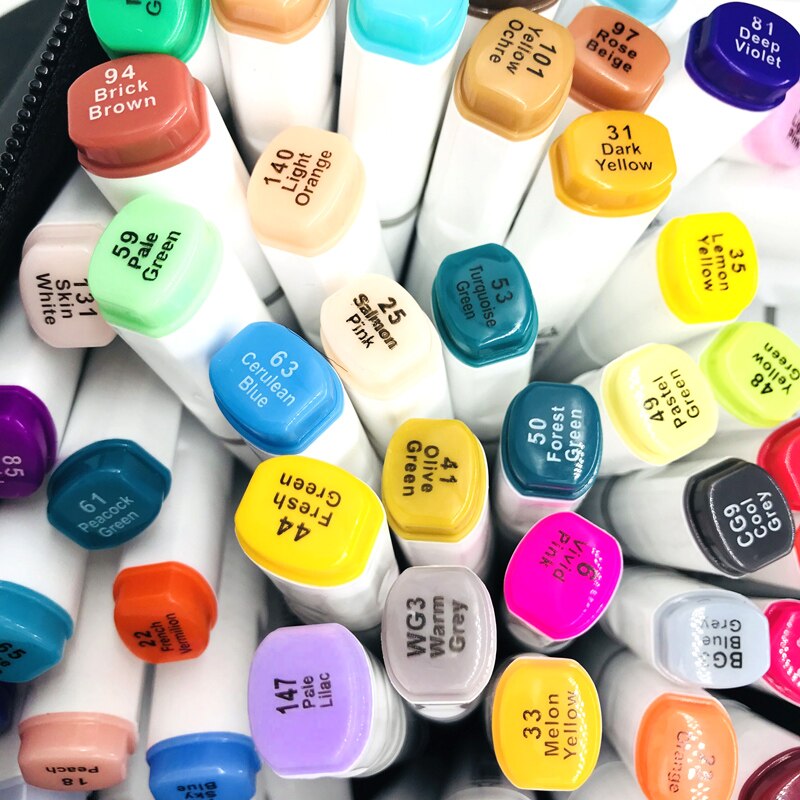 Touchnew 80 Colors Drawing Art Markers Pen Set Oily Alcoholic Dual Headed Sketch Markers Animation Manga