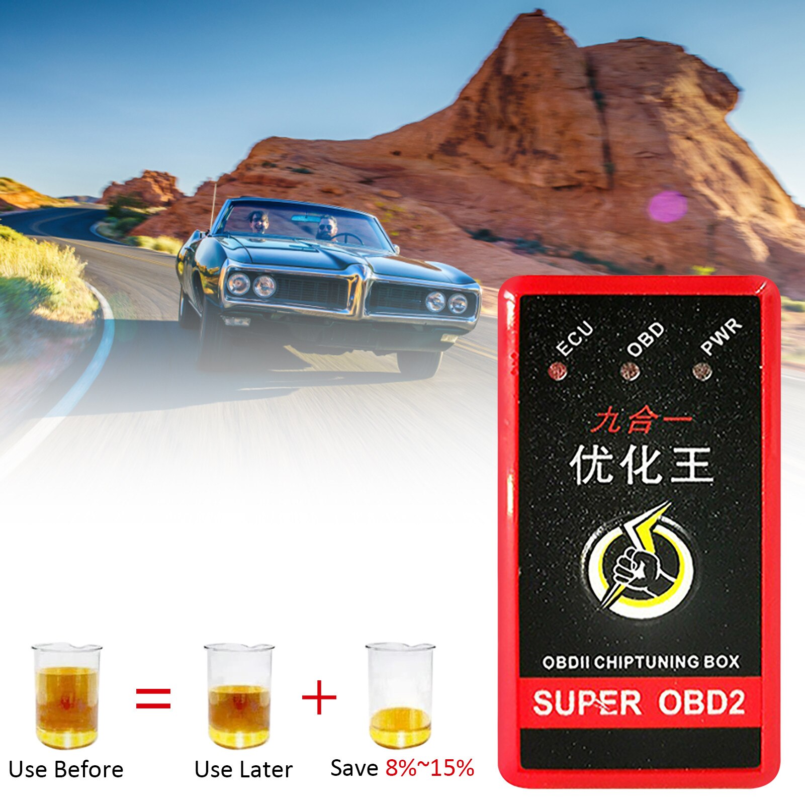 Caja de ajuste de Chip de rendimiento ECO OBD2, Ahorrador de combustible para coche, más potencia, par Nitro OBD 2 ECOOBD2, ahorro de Gas diésel, benzina
