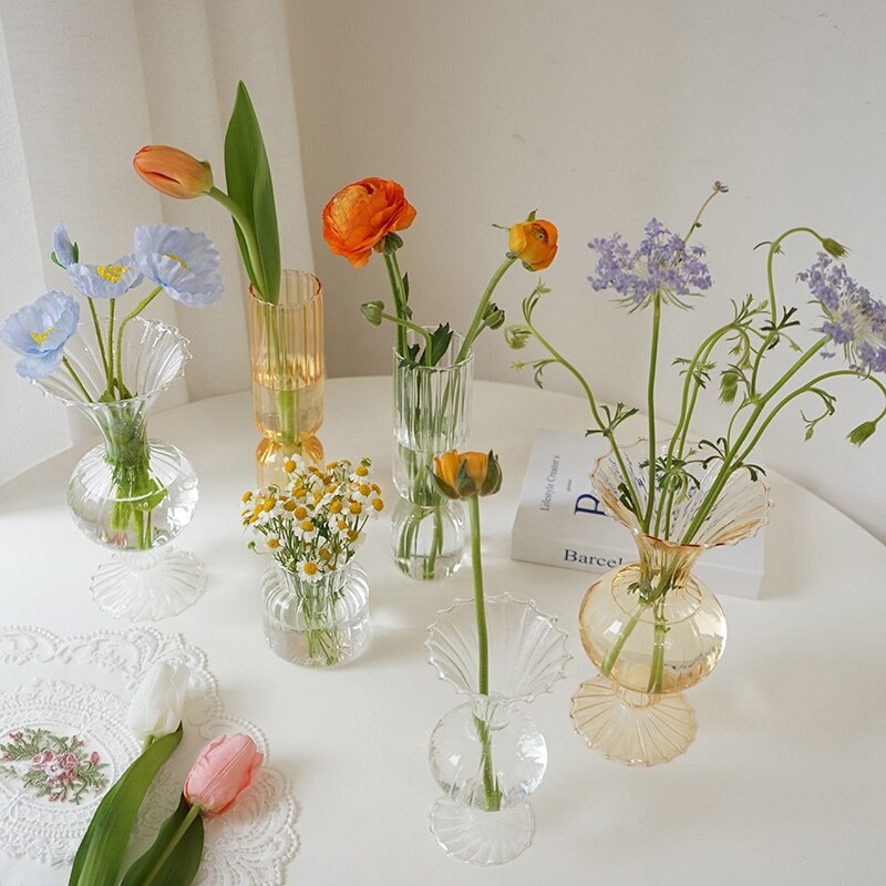 Florero de vidrio para el hogar, florero moderno para plantas hidropónicas, decoración de vidrio transparente, arreglo de flores, terrario, decoración, florero hidropónico