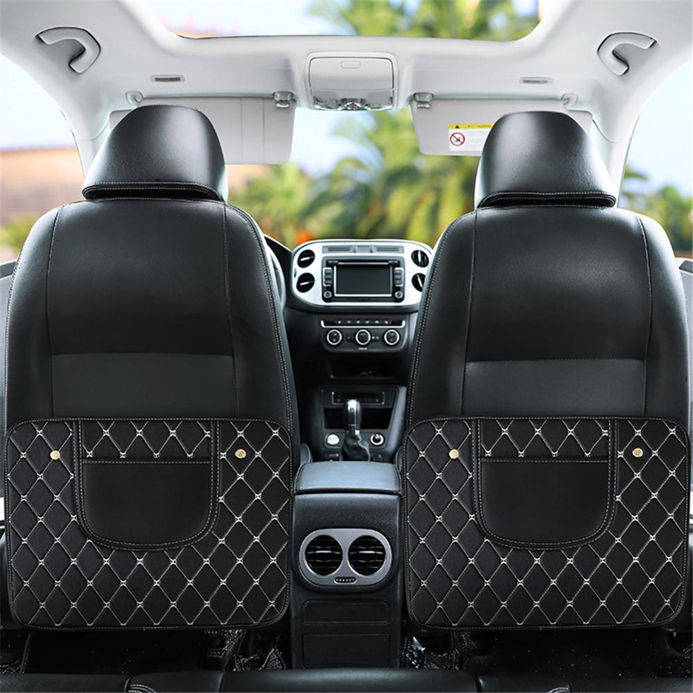 Funda protectora trasera para asiento de cuero PU, organizador para almacenaje impermeable para coche, alfombrilla antipatadas para niños, accesorios para coche