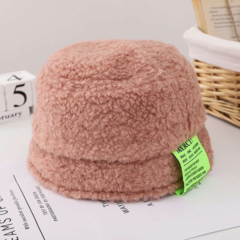 Barnas vinterdukmerke til å holde varmen servantlokk japansk brev lam ullbøttehatt låve vinter smålåve takrenne jenter hattemaker: Rosa