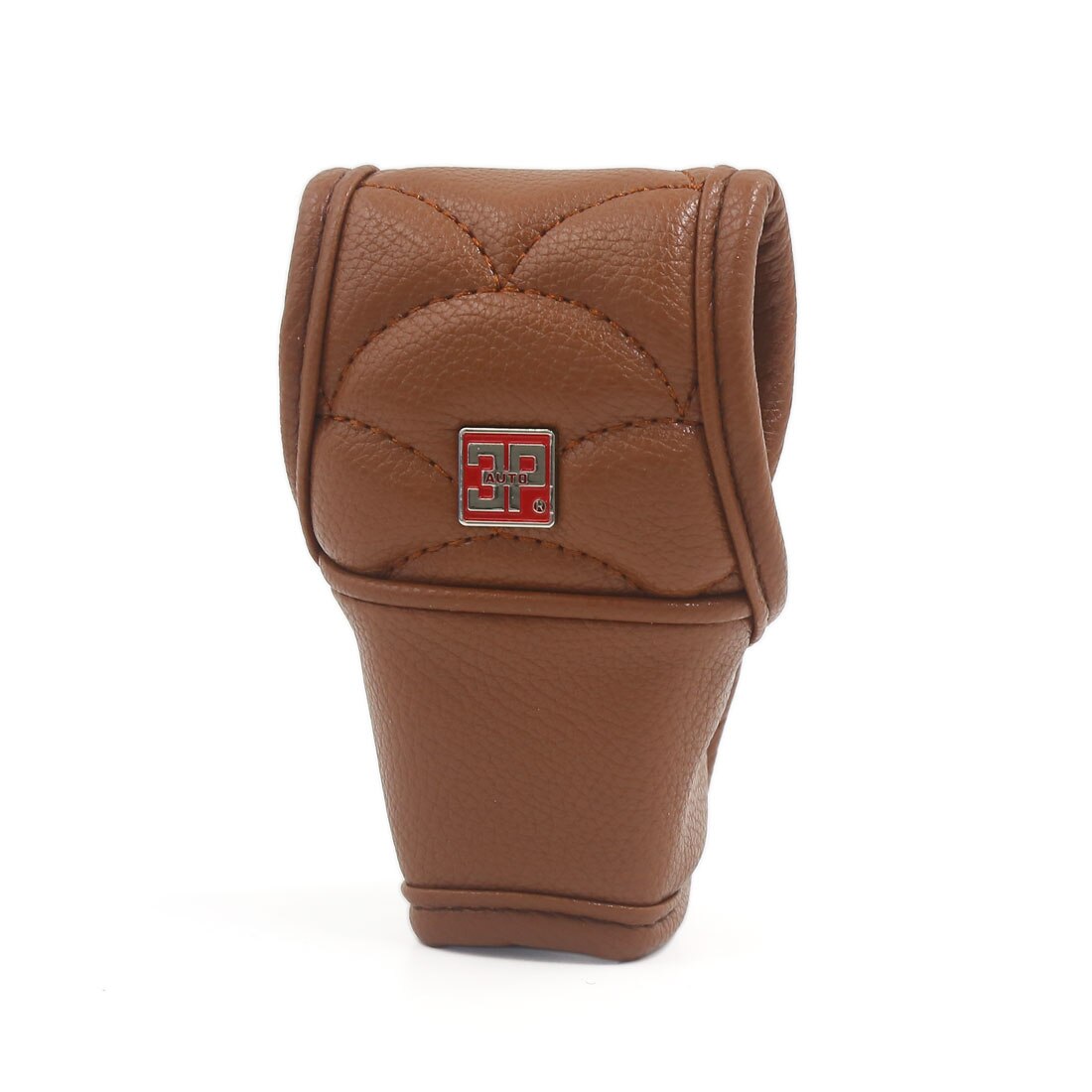 Borwn Faux Leather Antislip Cover Protector Sleeve Voor Auto Handleiding Pookknop Voor De Meeste Auto Pookknop.