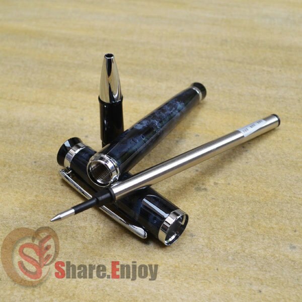 2 stuks baoer 508 zwarte en zilveren medium penpunt vulpen + rollerballpen