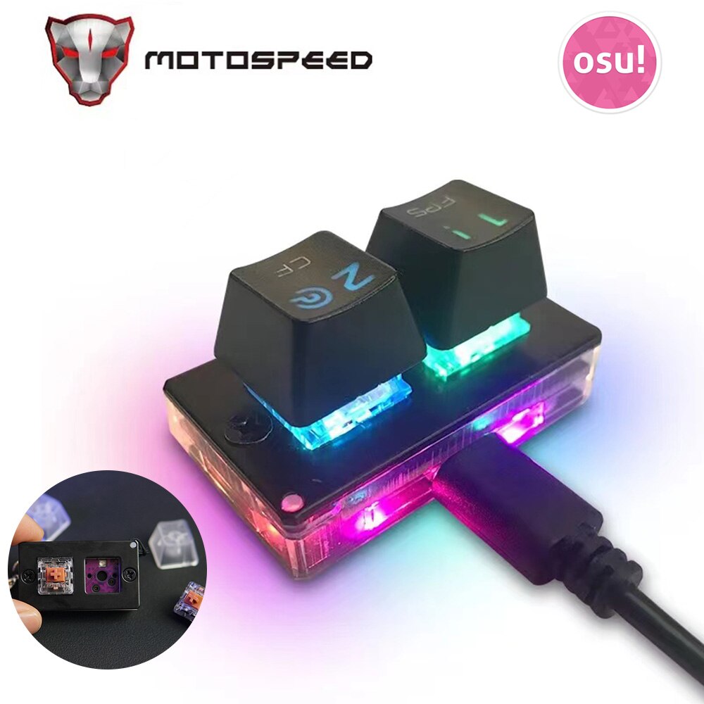 Motospeed  k2 mekanisk tastatur osu spilltastaturer swap bærbart minitastatur rgb bakgrunnsbelysning avtagbar tastaturhette