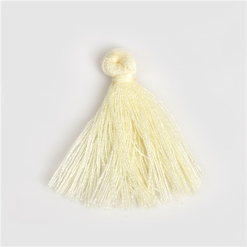 50 PC 27 MM Mini Polyester coton fil tissu gland bricolage pendentif bijoux clé faisant frange garniture artisanat glands accessoires de couture: Ivory
