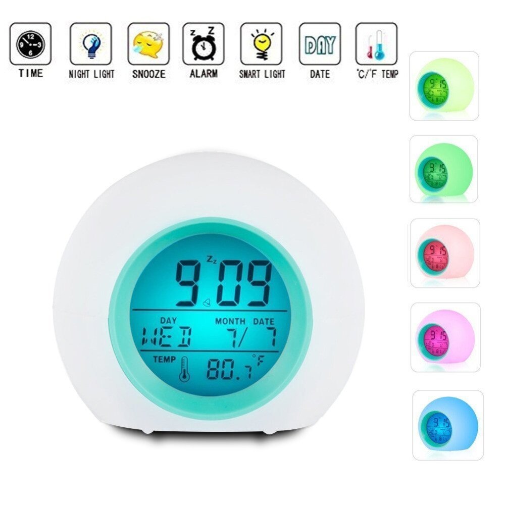 Ipad Phone Charging USB Alarm Clock Digital Clock with Dual USB Port Electronic LED Digital Desktop Decoration Mirror Surface: Type 6