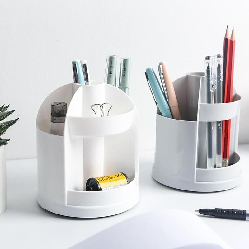 360 Degree Rotation Desk Pen Organizer Holder Caddy Office Pencil Mesh Desktop Storage Office Small Object Storage Container