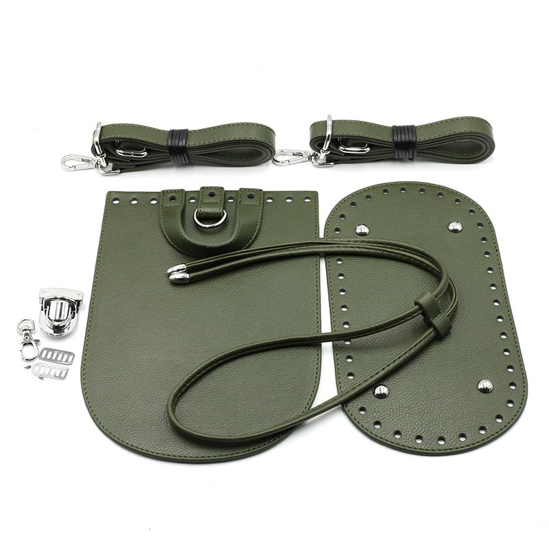 Nova bolsa alça de ombro tecido conjunto saco de couro do plutônio bottoms com acessórios de ferragem para diy artesanal mochila 7 pçs conjunto