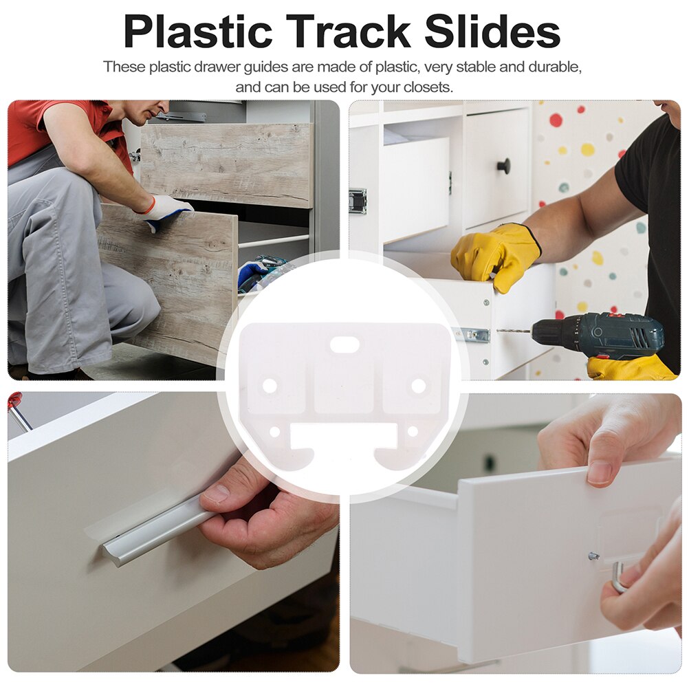 20pcs Drawer Guide Drawer Track Guide Durable Safe Nice Good Guide Plastic Guide Track Guide for Home