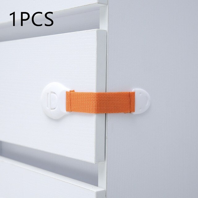 5 teile/los Kinder Sicherheit Schutz Baby Pflege Multi-funktion Kind Baby Sicherheit Lock Schrank Schrank Tür Schublade Sicherheit Schlösser: 1pc Orange