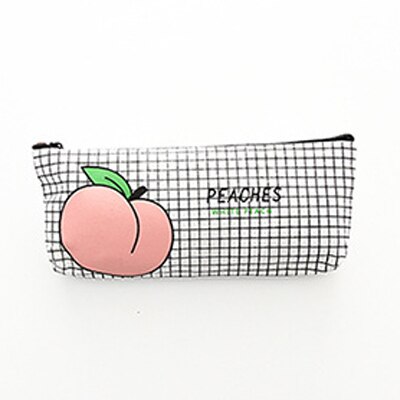 Wave Point Grid Girls Student Pencil Case School Pencil Case for Girl Boys Stationery Canvas Black Pencil Bag Box estojo escolar: D