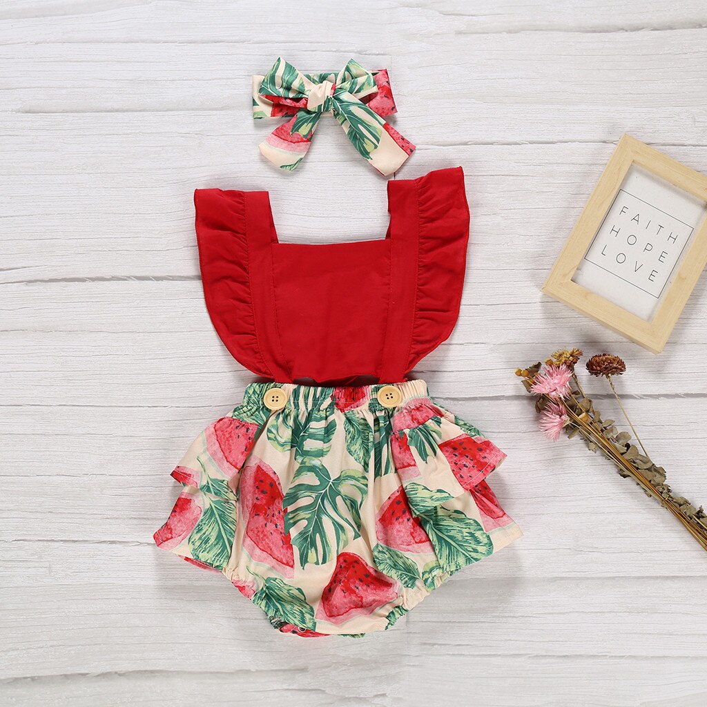 Baby Kleding Baby Meisje Kleding Settoddler Kid Ananas Print Badpakken Romper + Hoofdband Kleding Комплекты Одежды Pour Enfants: 6-12M