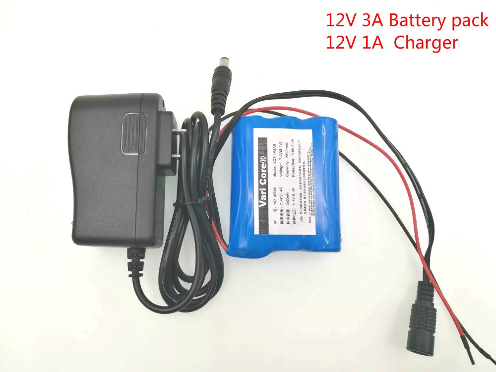 Varicore 12 V 3000 Mah 18650 Li-Ion Oplaadbare Batterij Pack Voor Cctv Camera 3A Batterijen + 12.6V 1A Charger