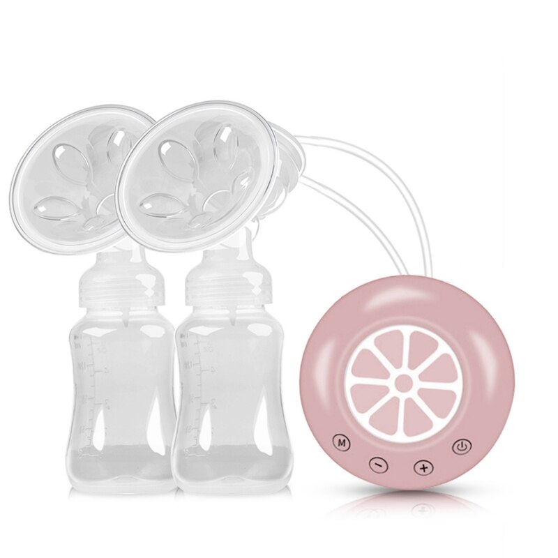 Elektrische krachtige dubbele borstkolf melk extractor baby borstvoeding accessoire  r2jf: Roze