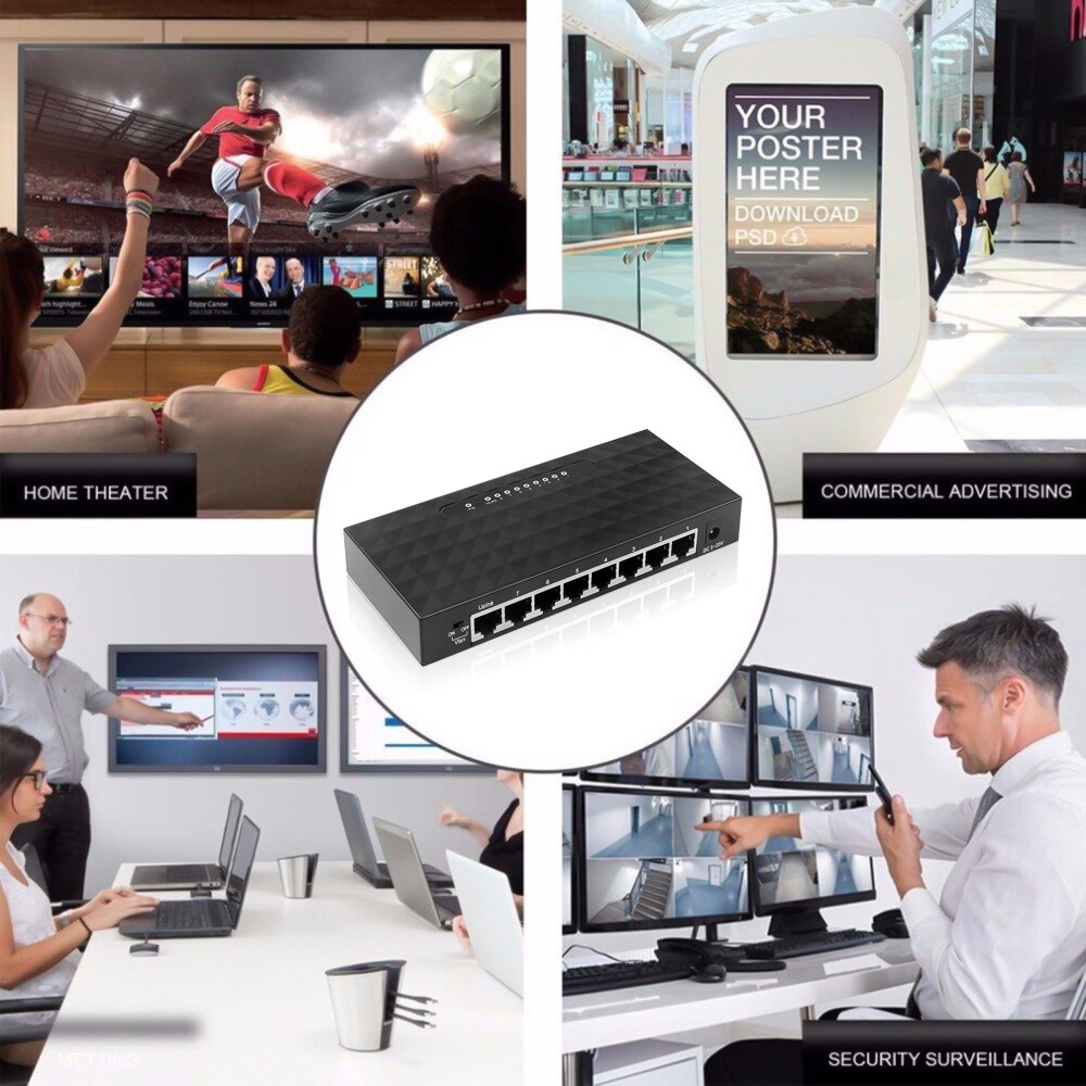 Kebidumei 8 Poorten Netwerk Gigabit Switch 10/100/1000Mbps Fast Ethernet Switcher Lan Hub Full/Half duplex Uitwisseling