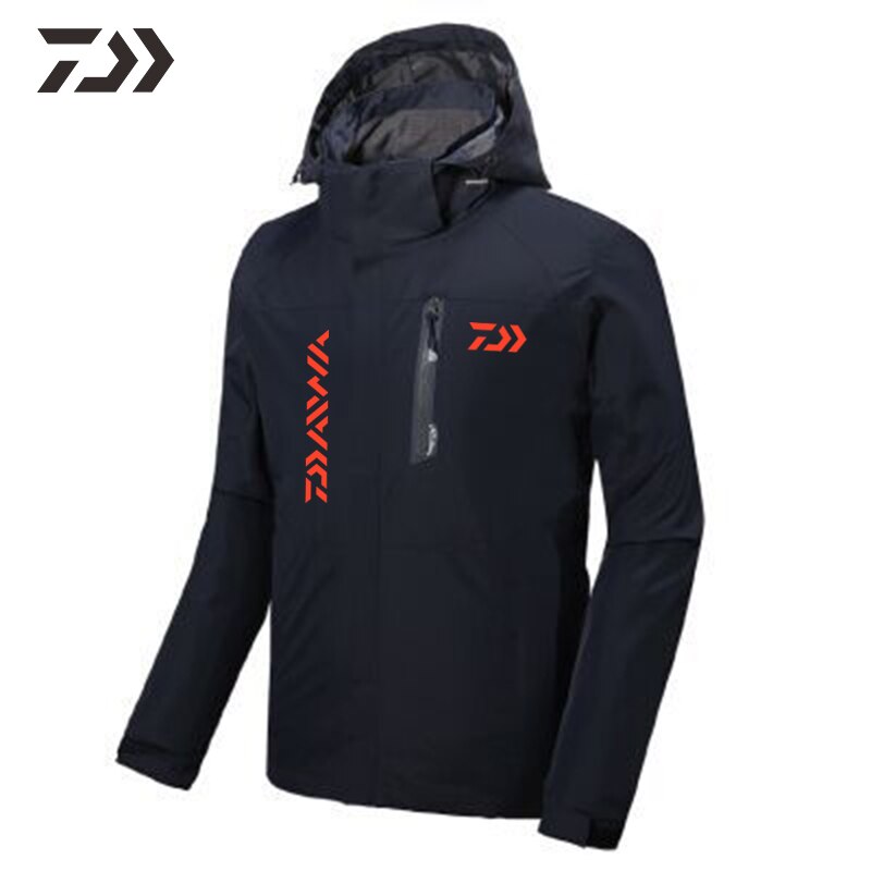 Ropa de pesca transpirable para hombre, chaqueta de pesca impermeable, transpirable, con capucha, multibolsillo, para acampar al aire libre: Black / l