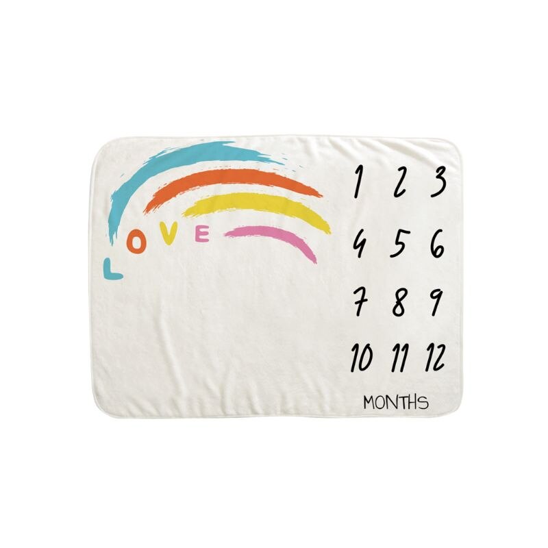 Baby Month Record Growth Milestone Blanket Photo Photography Props Rainbow Cloth Baby Photography Blanket
