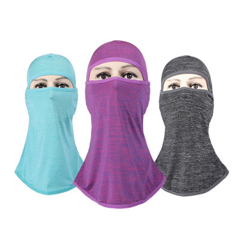 1pc Summer Cool Solid Breathable Balaclava Face Mouth Mask Man Women Unisex Outdoor Cycling Mask Black Mask Mouth Head Cover