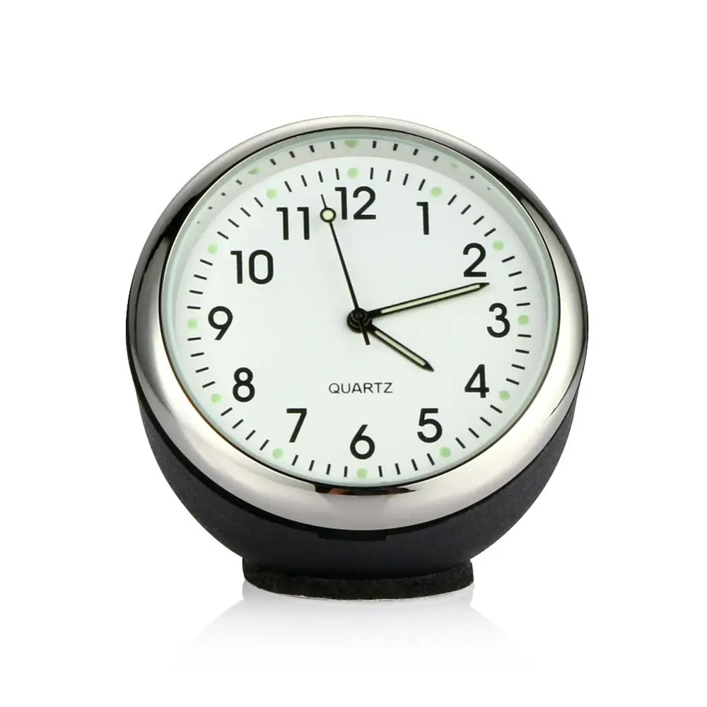 Mini bil bil digital klokke auto klokke bil termometer hygrometer dekorasjon ornament klokke i bil tilbehør: Kvartsklokke hvit