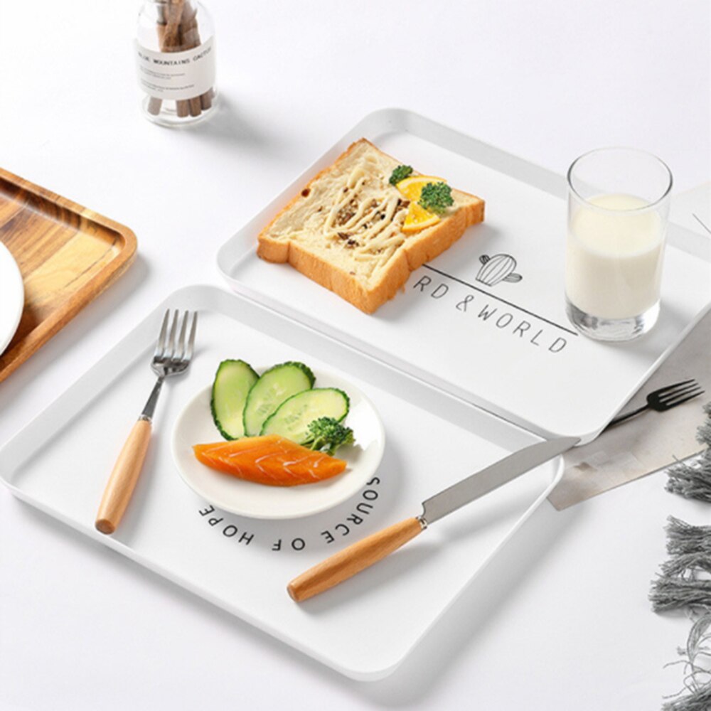 Rectangular Tray Breakfast Dinner Plate Cake Bread Fruit Plate Dessert Dish