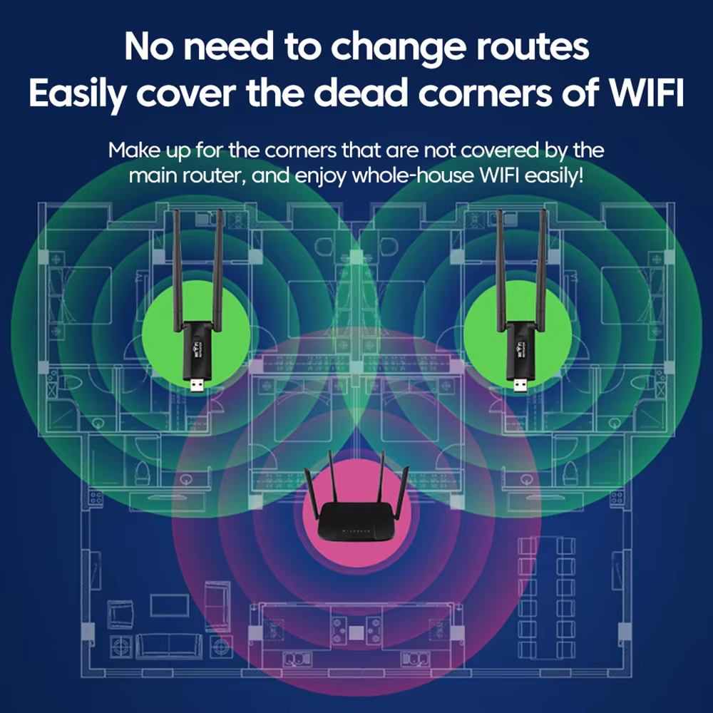 Wzmacniacz WiFi 300Mbps 4 Anteny - Repeater Sygnału Wi-Fi 802.11n 2.4GHz