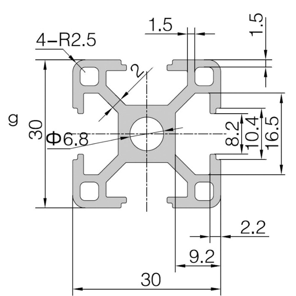Extrusión de perfil de aluminio 3030, 60MM de longitud, ranura en T, carril lineal anodizado estándar europeo para banco de trabajo de impresora 3D CNC, 1 unidad