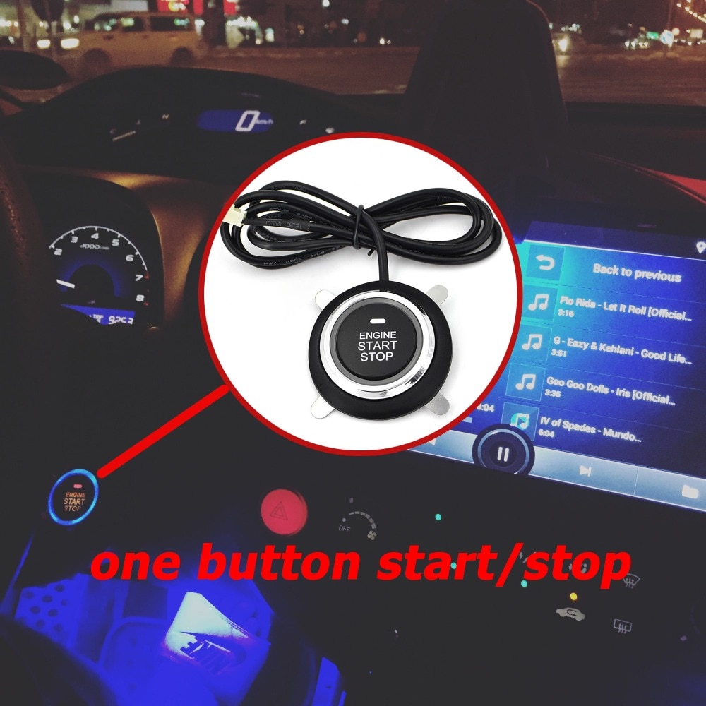 Universal Car Alarm Push Button Start Stop Engine Car Central Locking Keyless Entry System Start Stop Button System