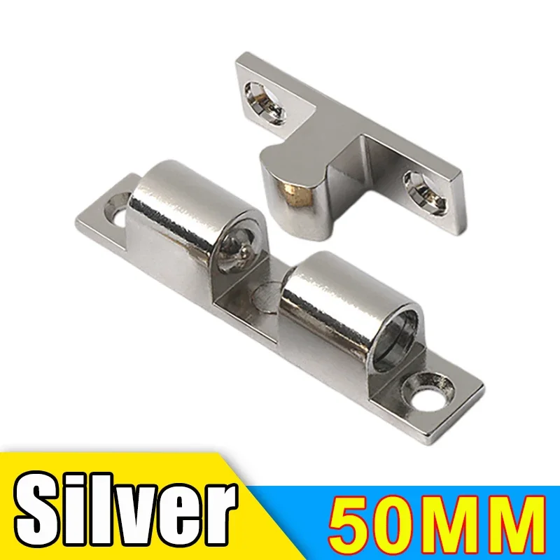 Möbeldörrsspärr mässing dubbel rullfjäder kulspärr skåp garderobsdörr justerbar spännspärr: Svart vit / 60mm