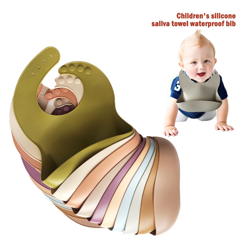 Silicone bébé bavoir infantile burp chiffons réglable étanche goutte à goutte bébé doux -né alimentation bave écharpe bave pour enfant en bas âge