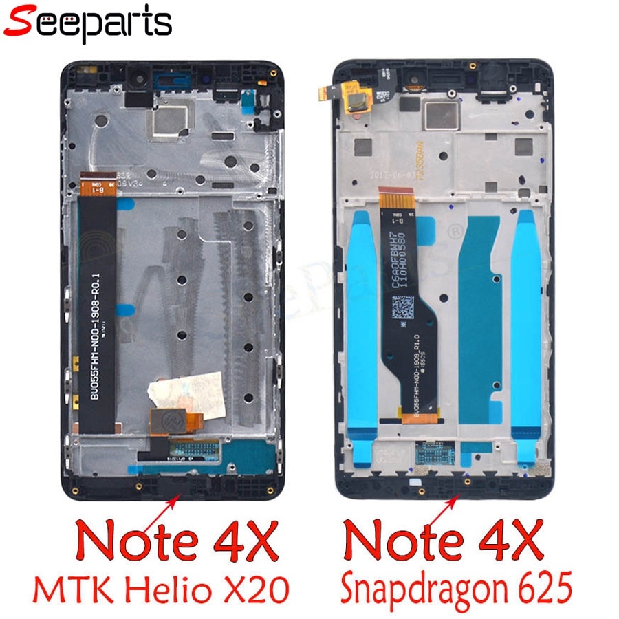 Xiaomi redmi note 4x note 4 de versão global, tela lcd, digitalizador de toque com moldura, snapdragon 625, xiaomi redmi note lcd 4x lcd