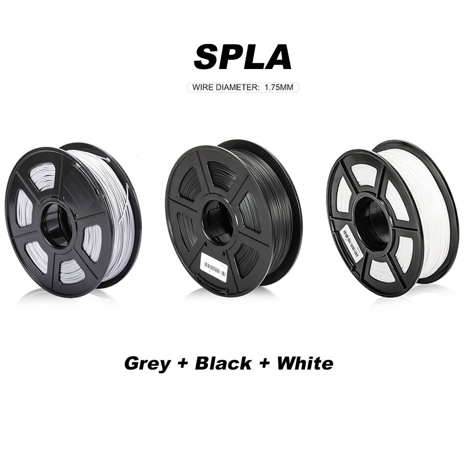 SUNLU 3D Printer Filament SPLA 1.75mm 1KG Colorful Plastic Printing Material 3 Colors White Black GREY