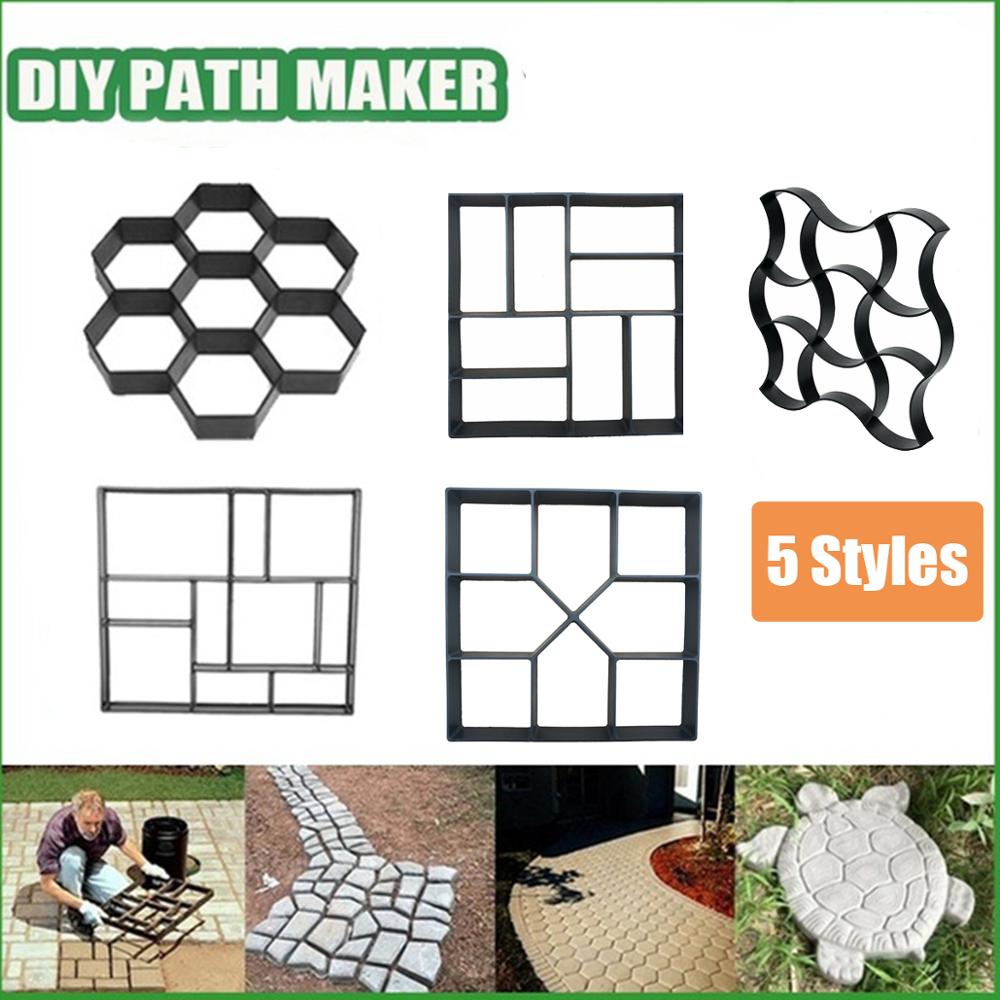 Garden Paving Pavement Mold Patio Concrete Stone Path Walk Maker Reusable Mould