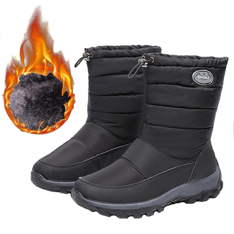 Winter sneeuwlaarzen dames grote maat plus fluweel dikke dameslaarzen warm in de buis laarzen waterdichte katoenen schoenen dames