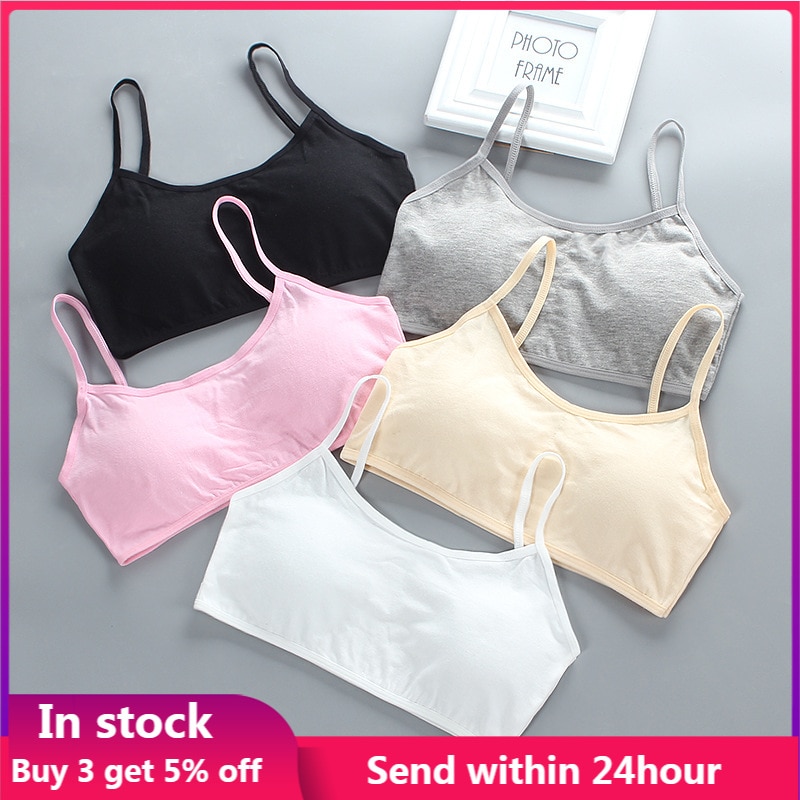 Cotton Kids Bra Wireless Training Bras Puberty Girls Underwear Girl Sport Bras Teenage Full Cup Seamless Underwear 8-15Y