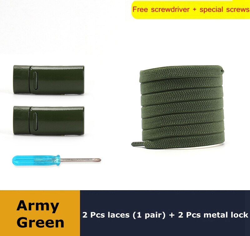 1 para sznurówki których nie trzeba wiązać elastyczny metalowy zamek sznurowadła magnetyczne płaskie nadaje się do wszystkich butów Unisex akcesoria do obuwia Lazy Shoelace: zgniły zielony