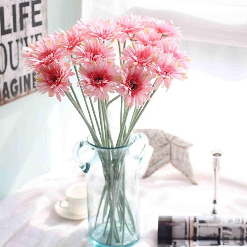 Kunstbloemen Nep Daisy Bulk Bruiloft Decoratie Zijde Boeket Zonnebloemen Decor Plastic Gerbera Bloemstukken Tafel Ce