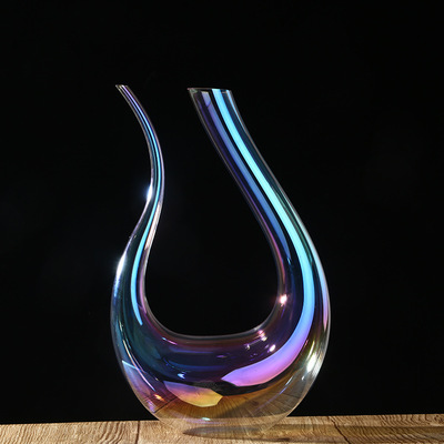 Nordic Colorful Crystal Glass Wine Restaurant Restaurant Harp U-shaped Decanter Tall Wine Glass Whiskey Vodka Glass: 2