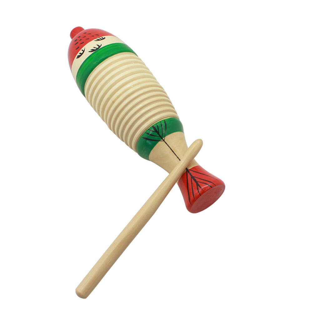 1 sæt træinstrument sikker chic roman uddannelsesinstrument musiklegetøj fisk percussion lydrør