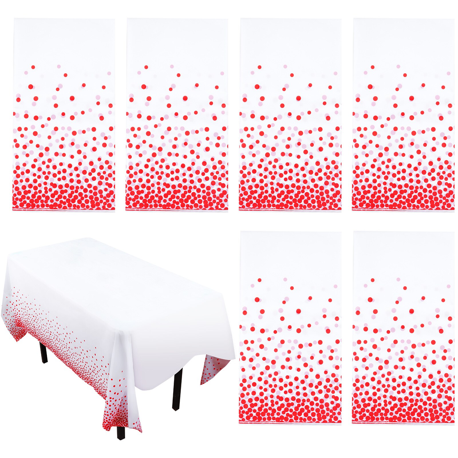 6Pcs 137*274 cm Rose Gold Tablecloth Gold/Pink Dot table cover for adult Happy Birthday Party Supplies Wedding Party Decorations