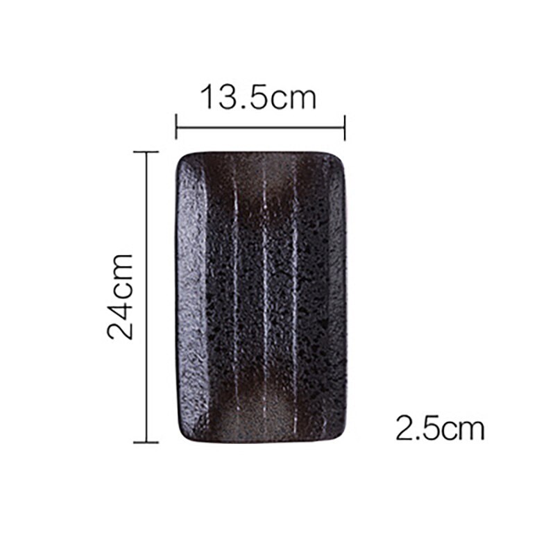 FANCITY plato rectangular para restaurante, plato de cerámica retro, placa con patrón de piedra, plato plano, plato de sushi: 1