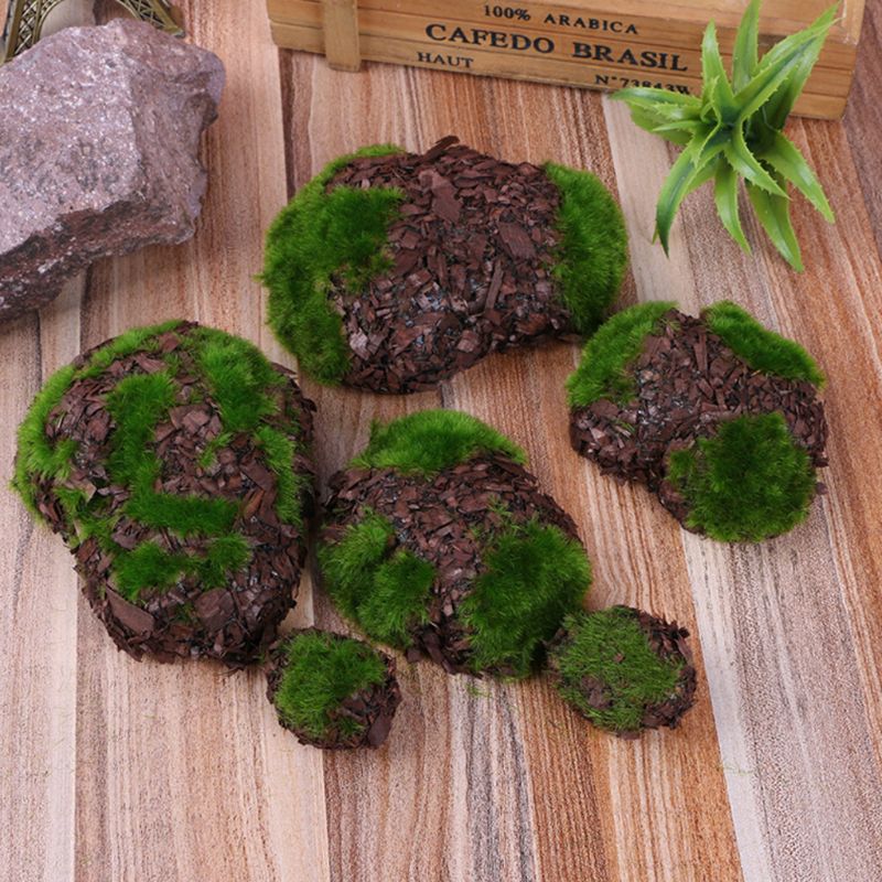 6 stk/pak akvarie simuleret mos sten kunstig skum plante akvarium indretning