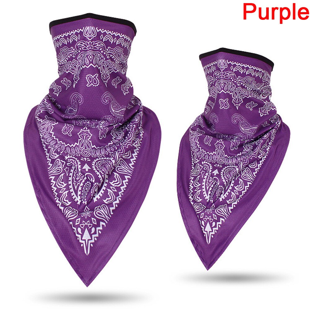 Retro Motorcycle Headwear Bike Ski Sports Scarf Wrap Balaclava Windproof Dust Outdoor Bandana Cycling Breathable Neck Cover: Purple (Printing)
